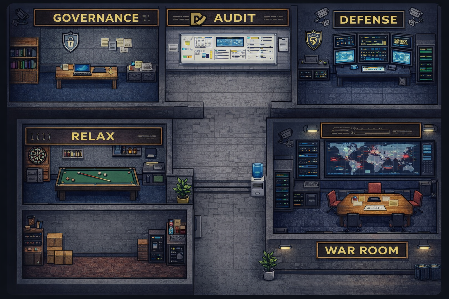 Pixel office layout